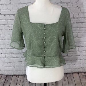 Neon Rose | polka dot crop top